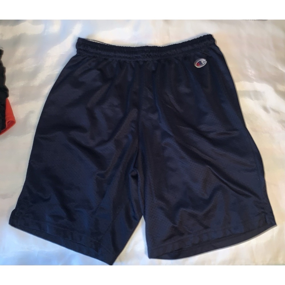 Champion Authentic Mesh Shorts Men Navy Med Stretch Waist Athletic Basketball 10